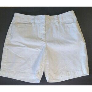 Lands End mid rise white cotton shorts size 4 NWOT